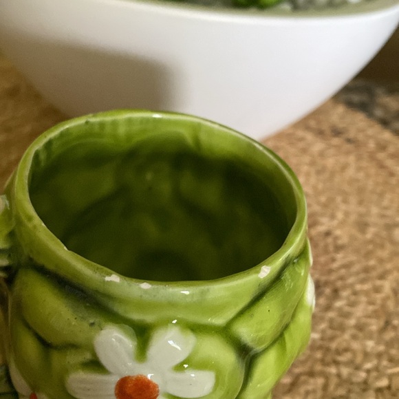 Vintage set of Inarco green apple and daisy ceramic mugs 1967 - Picture 13 of 15